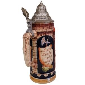 Vintage Gerz Beer Stein 10" Tall Made in West Germany Vintage Beer Stein